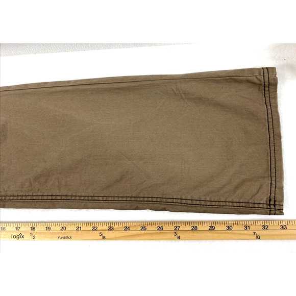 Maurice Pants‎ Womens Size 5/6 Long Brown Boot Distress Chino Slacks - Picture 9 of 13